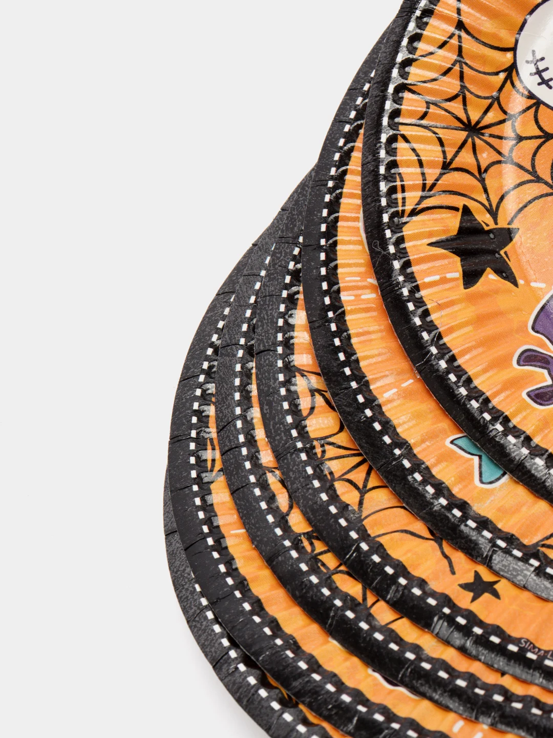 Желтый набор тарелок бумажный "Вечеринка Хэллоуин", 18 см, 6 штук "Halloween"