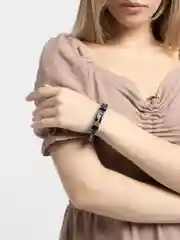 Черный браслет женский, силиконовый