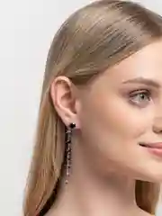 Черный длинные серьги с цирконием, Xuping