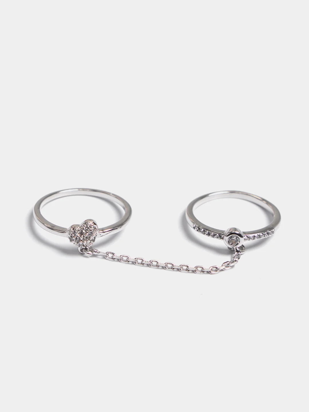 Серебряный двойное кольцо с цепочкой Xuping