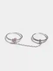 Серебряный двойное кольцо с цепочкой Xuping