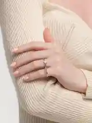 Серебряный двойное кольцо с цепочкой Xuping