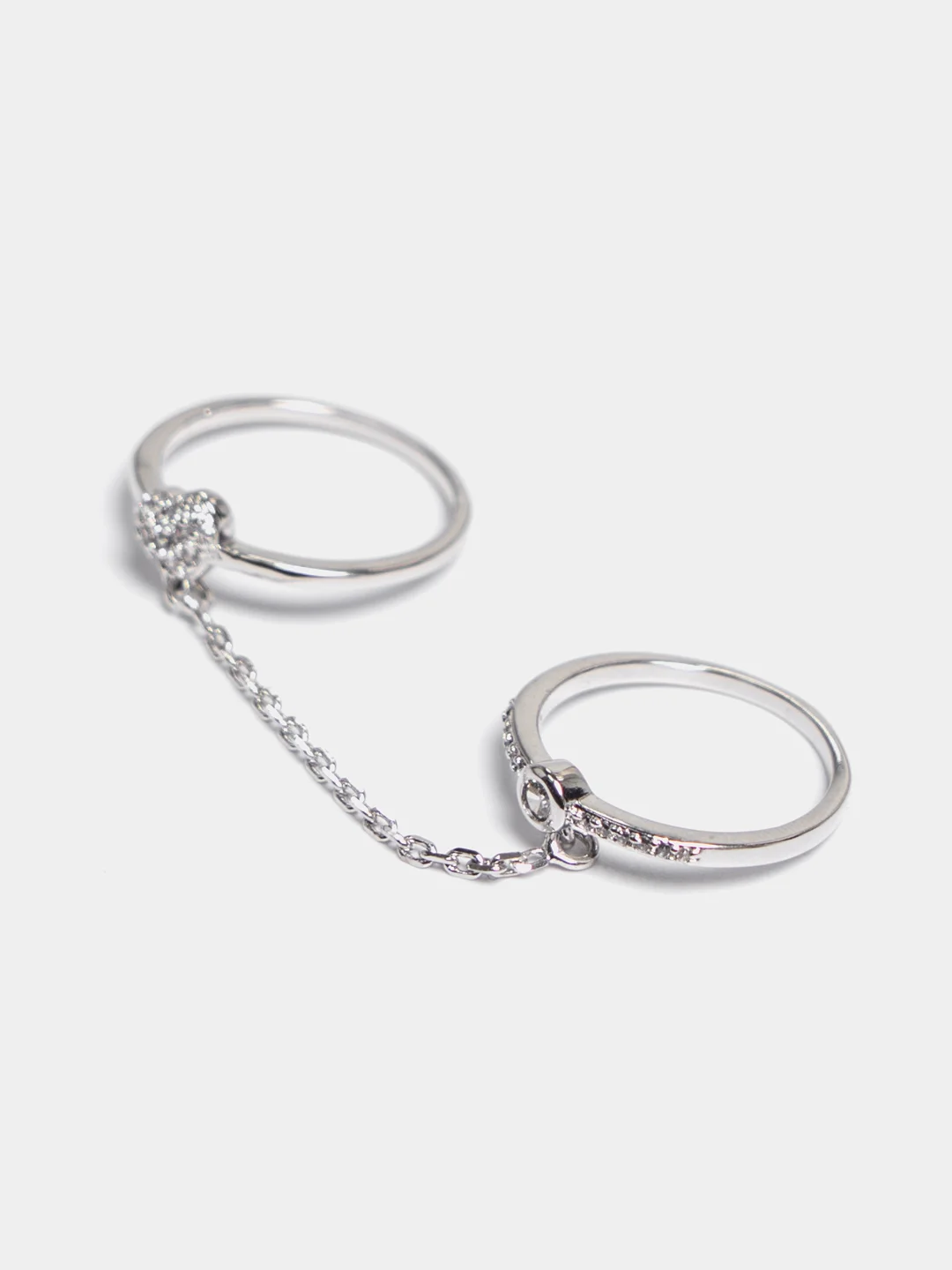 Серебряный двойное кольцо с цепочкой Xuping