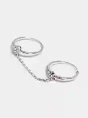 Серебряный двойное кольцо с цепочкой Xuping