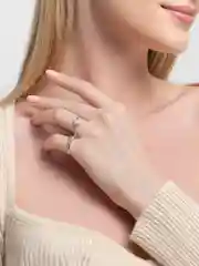 Серебряный двойное кольцо с цепочкой Xuping