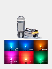 Светодиодные Габаритные LED лампы W5W T10 6 цвета Лампочки габариты/огонь/салон/подсветка