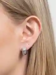 Серебряный серьги-кольца, маленькие конго