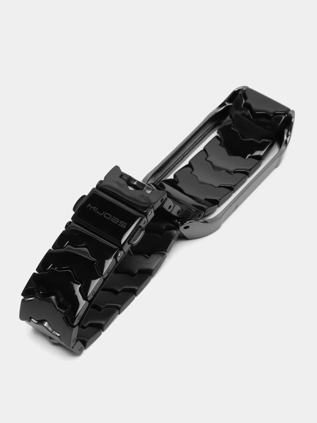 Черный металлический ремешок для Xiaomi Mi Band 7 стальной фитнес браслет