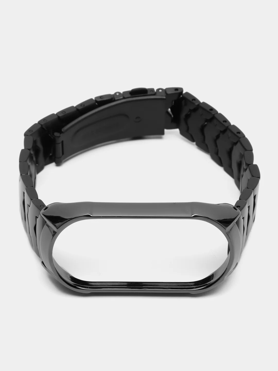 Черный металлический ремешок для Xiaomi Mi Band 7 стальной фитнес браслет