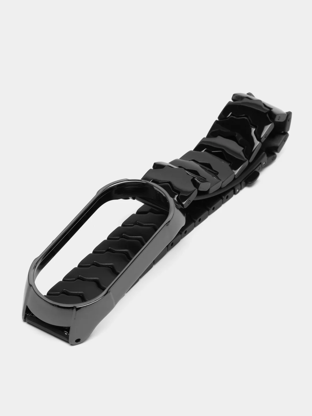Черный металлический ремешок для Xiaomi Mi Band 7 стальной фитнес браслет