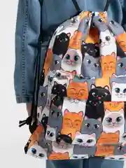 Горчичный сумка-мешок "Котики", 10 цветов