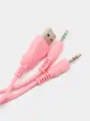Розовый наушники игровые, с микрофоном, RGB подсветкой и объемным звуком, 2 цвета