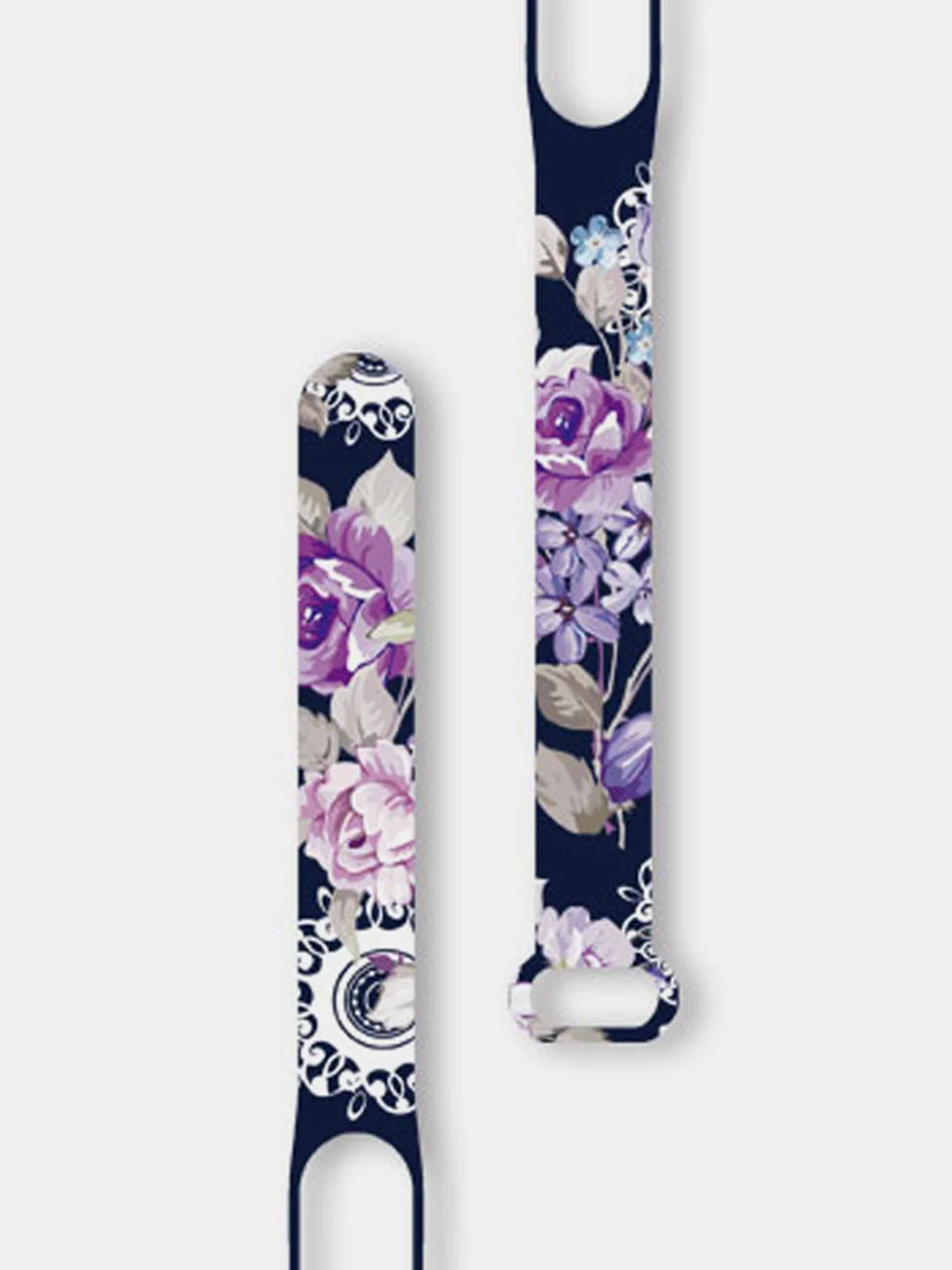Алый ремешок для фитнес браслета Mi Band 3/Mi Band 4, с рисунками