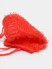 Розовый мочалка для тела, вязаная, банная, массажная, двусторонняя, с ручками