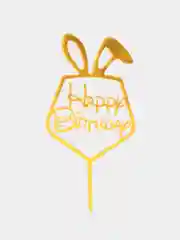 Желтый украшение для торта "С днем родждения", топпер "Happy Birthday"