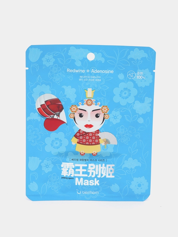 Маска тканевая для лица Berrisom Peking Opera Mask Queen, с красным вином и аденозином