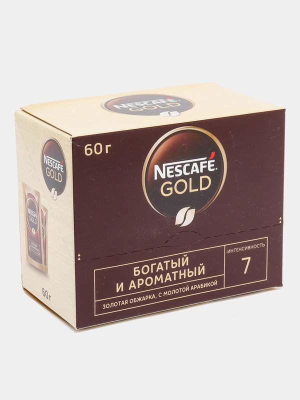 Кофе растворимый Nescafe Gold  сублимированный с добавл.молот., шоубокс 30 порций по 2 г