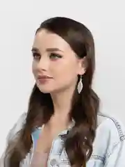 Белый серьги "Листья"