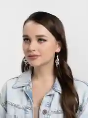 Белый серьги змеи
