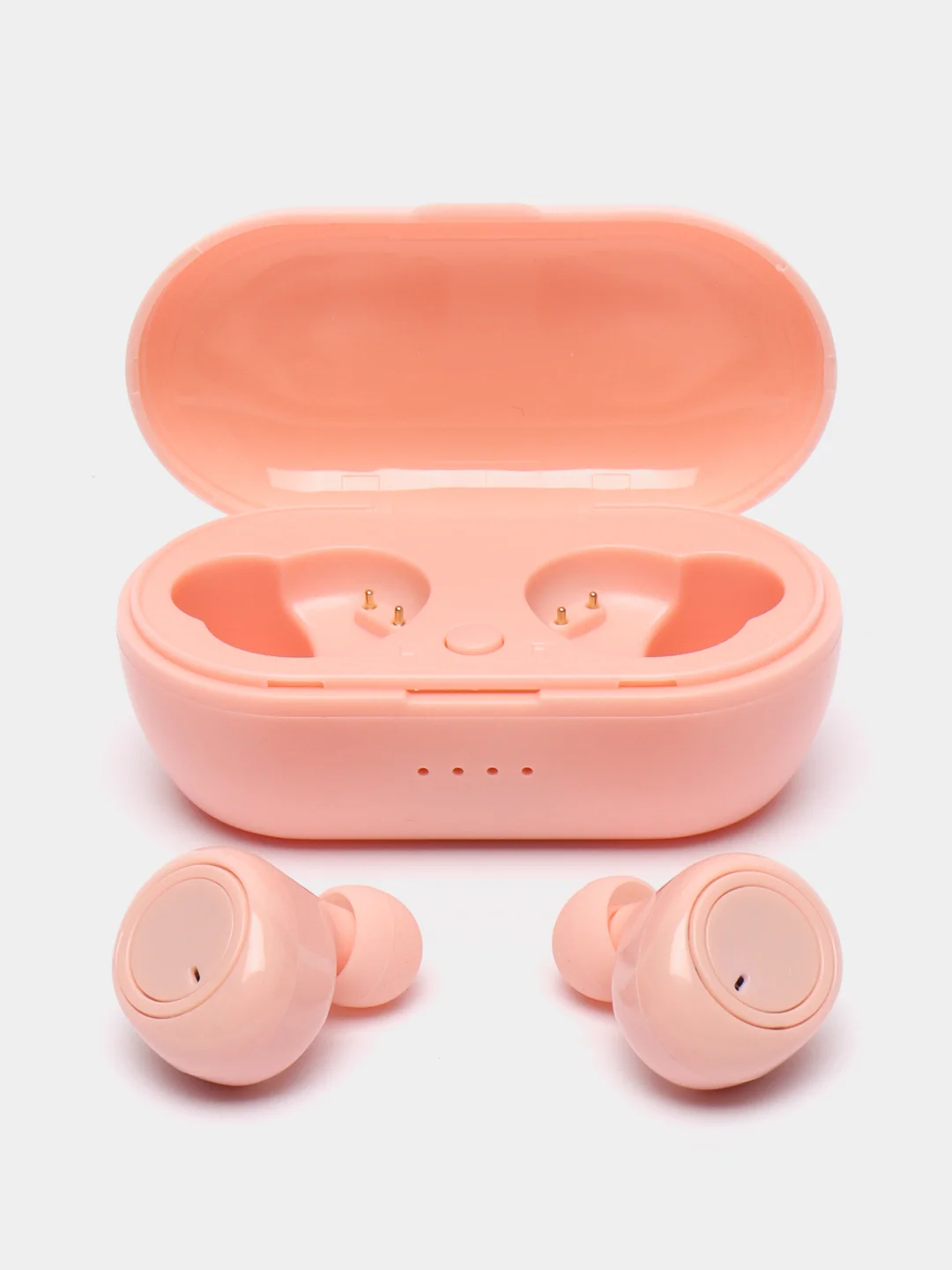 Розовый tws-стереонаушники Y50 с микрофоном, поддержкой Bluetooth и зарядным футляром