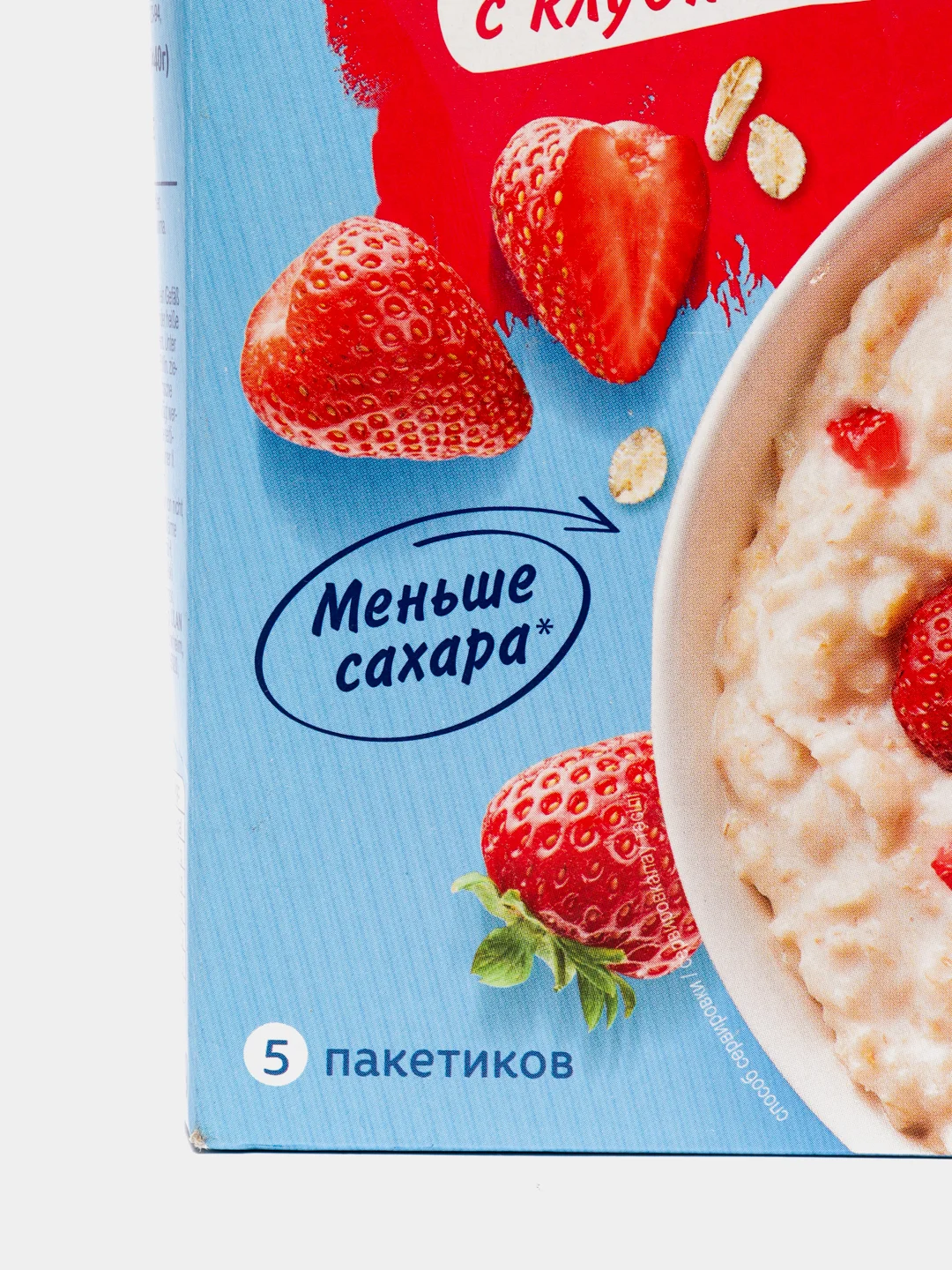 Каша быстрого приготовления Увелка "Овсяная", с клубникой, 5 х 40 г
