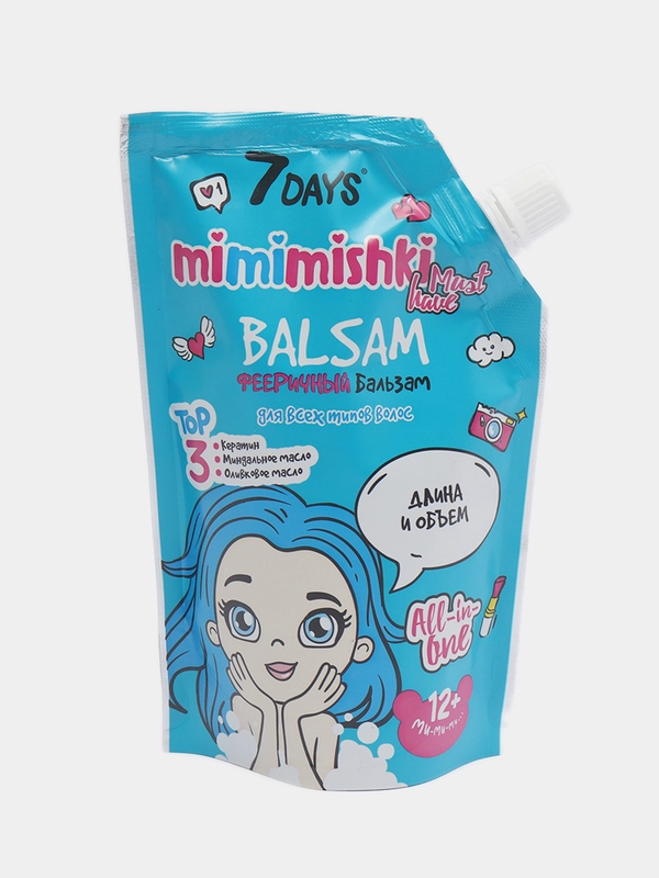 7DAYS Бальзам для всех типов волос, увлажняющий MIMIMISHKI Фееричный длина и объем, 300 мл