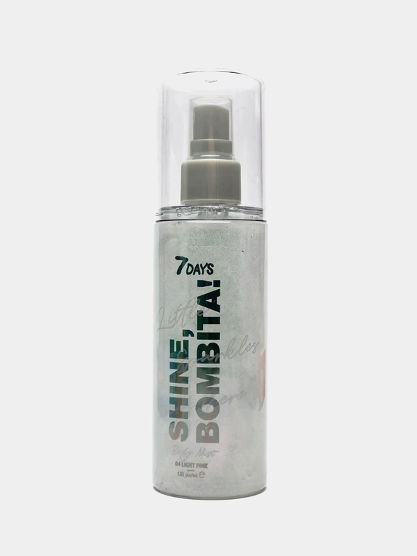 Мист для тела увлажняющий 7DAYS SHINE, BOMBITA!, 04 Light Pink, мерцающий, 135 мл