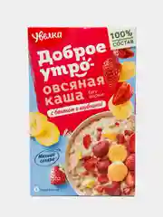 Каша быстрого приготовления Увелка "Овсяная", с бананом и клубникой, 5 х 40 г