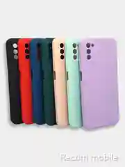 Чехол Samsung Galaxy A03S матовый силиконовый с закрытым низом и бархатом внутри