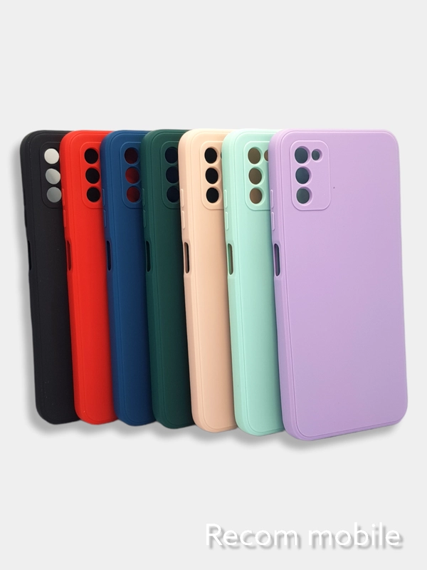 Чехол Samsung Galaxy A03S матовый силиконовый с закрытым низом и бархатом внутри