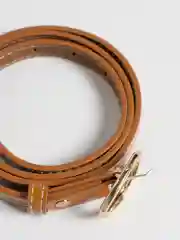 Коричневый ремень женский, со строчкой и овальной пряжкой, 5 расцветок