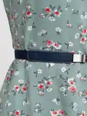 Синий пояс женский эластичный, с круглой пряжкой с цветком, 4 цвета
