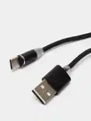 Черный магнитный кабель зарядка 360 градусов MicroUSB, Type C, Lighting 1A