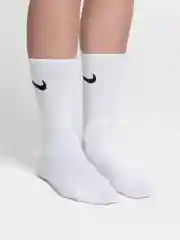 Носки женские высокие, белые, с принтом, спортивные