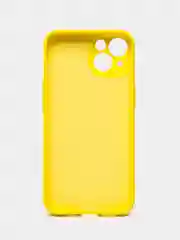 Желтый чехол iPhone 13 Mini 12 Mini 13 Pro с защитой камеры силиконовый с бархатной подкладкой