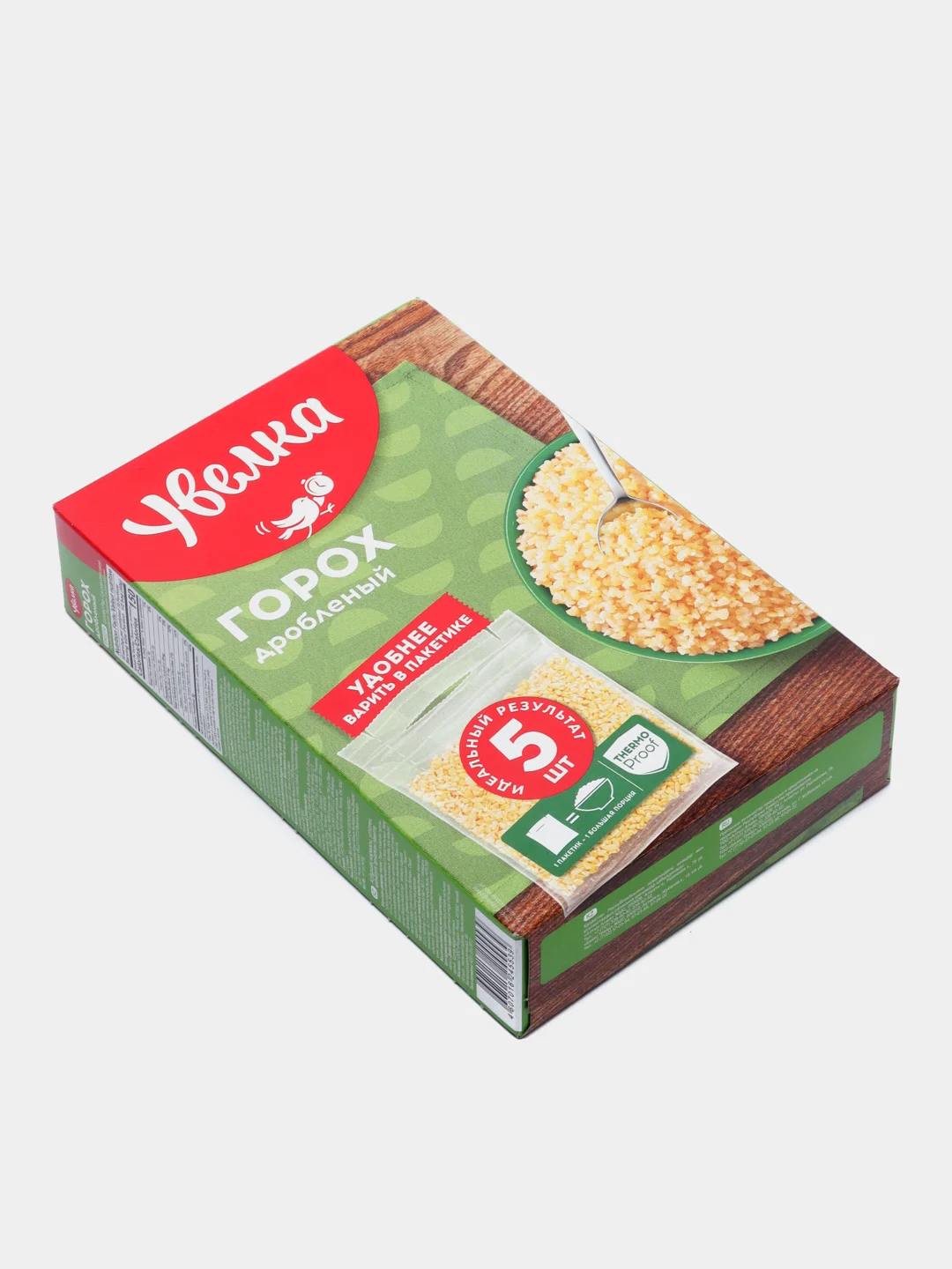 Крупа Увелка "Горох", дробленый, 5 х 80 г