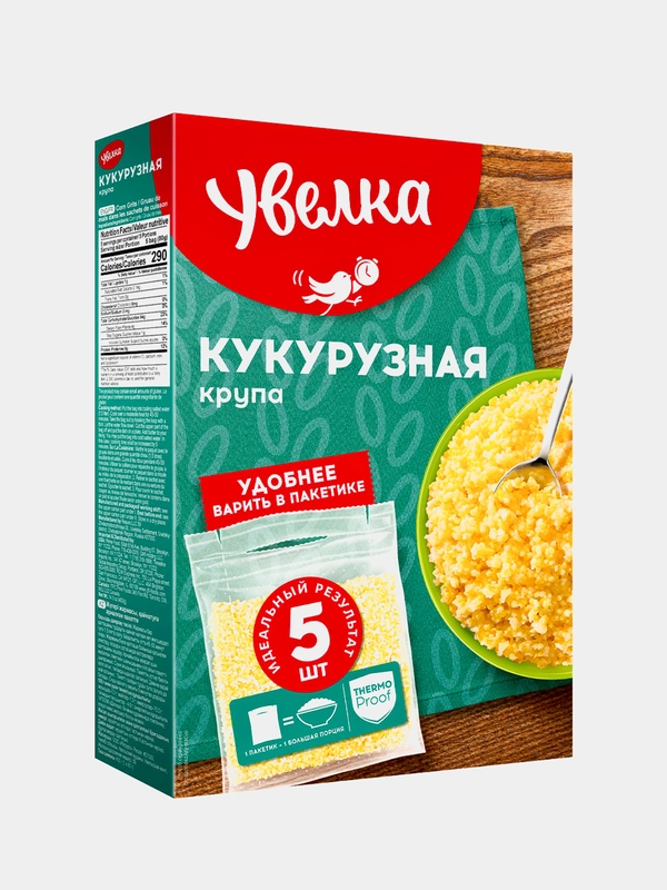 Крупа кукурузная Увелка, 5 х 80 г