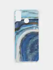 Синий чехол Huawei Honor 9X Lite, Honor 8X, Хонор 8Х, силиконовый с мраморным рисунком