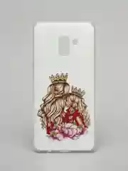 Серебряный чехол Samsung Galaxy A8+ (A8 Plus), Самсунг Галакси А8+ / А8 Плюс силиконовый с рисунком