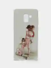 Бежевый меланж чехол Samsung Galaxy A8+ (A8 Plus), Самсунг Галакси А8+ / А8 Плюс силиконовый с рисунком