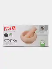 Серый меланж ступка с пестиком 9*4,5 см, для измельчения, мрамор