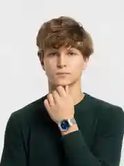 Синий мужские наручные часы, подарочный набор часов