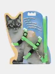 Зеленый шлейка для кошек регулируемая с поводком