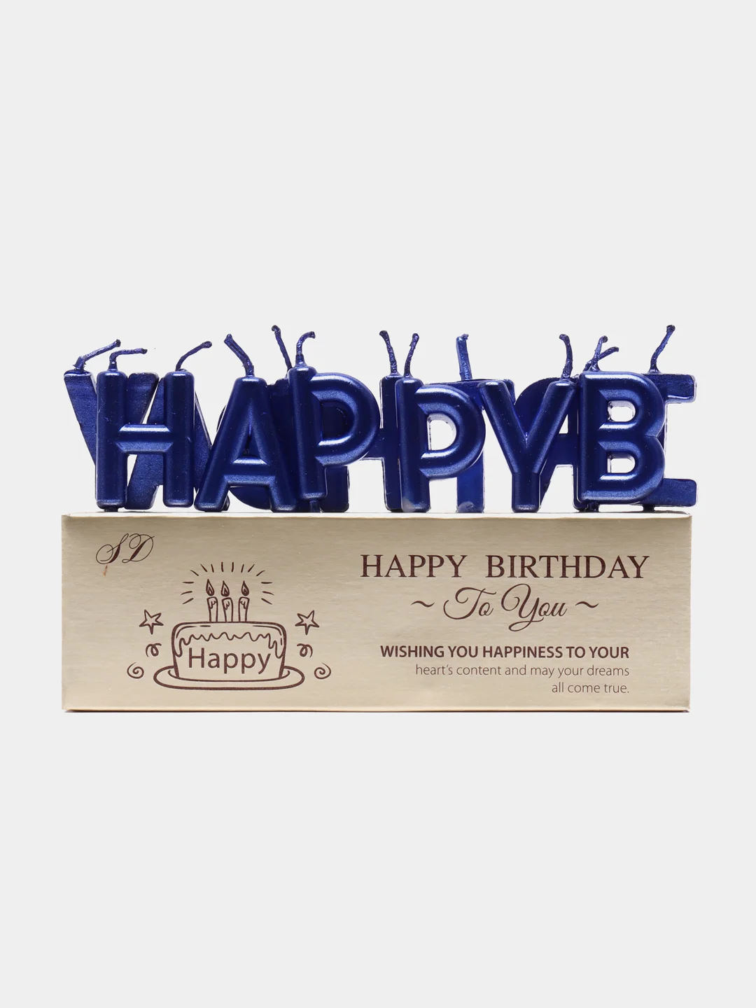 Синий свечи для торта Happy Birthday