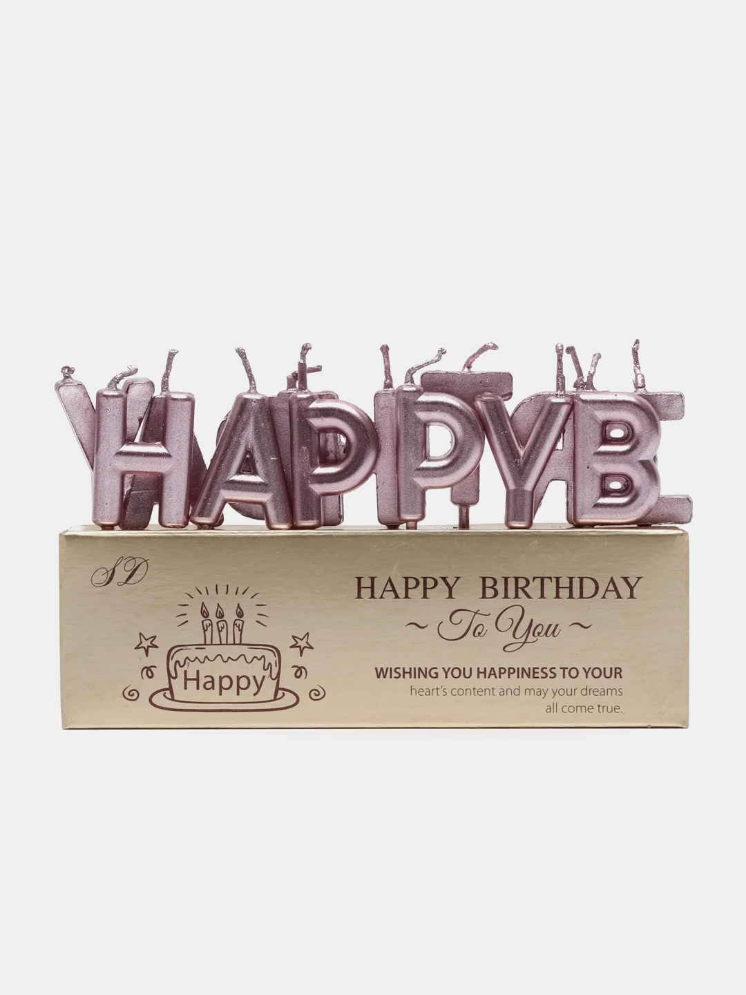 Розовый свечи для торта Happy Birthday