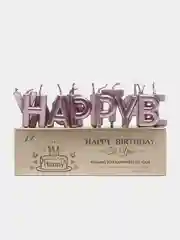 Розовый свечи для торта Happy Birthday