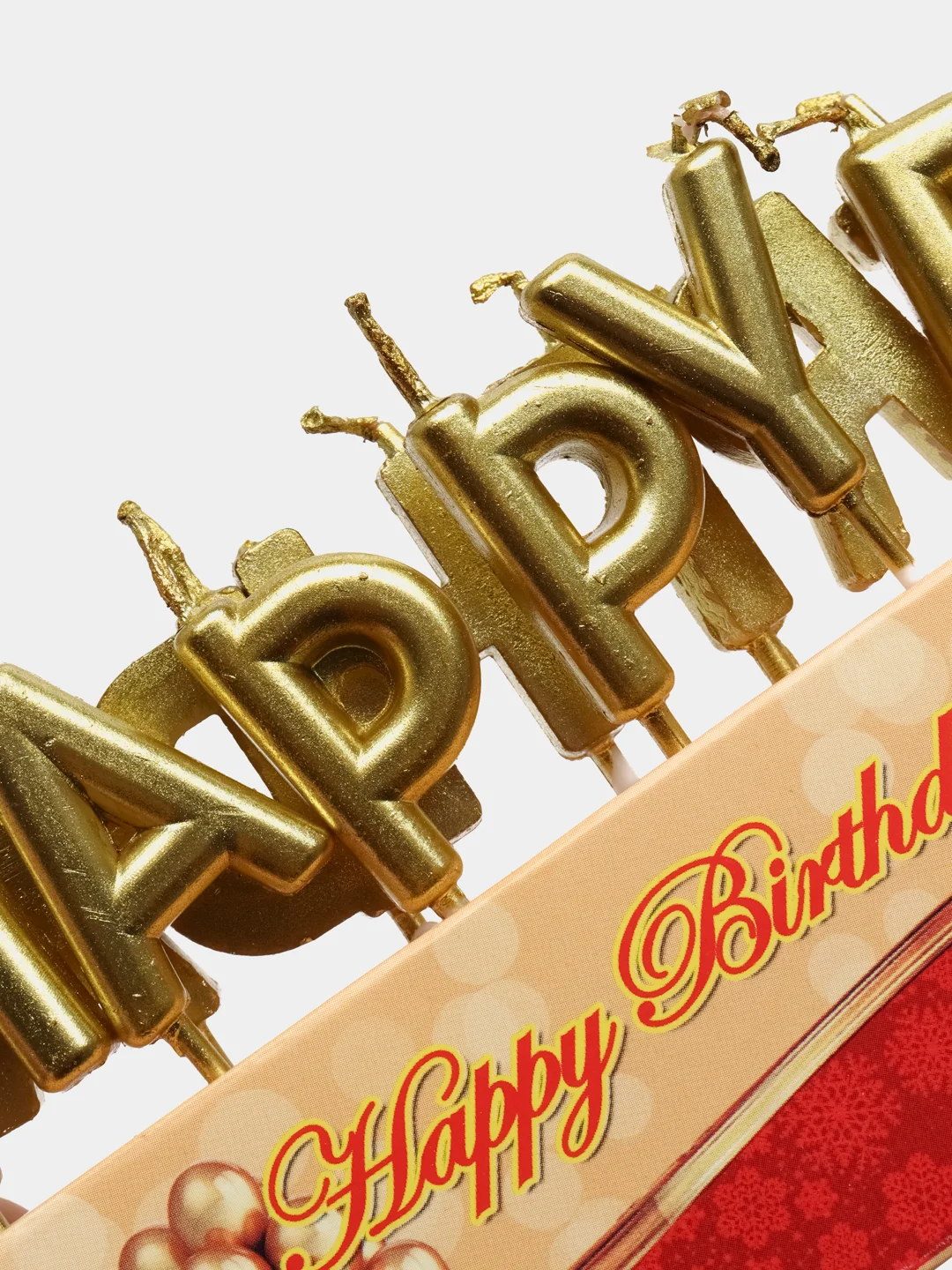 Золотой свечи для торта Happy Birthday