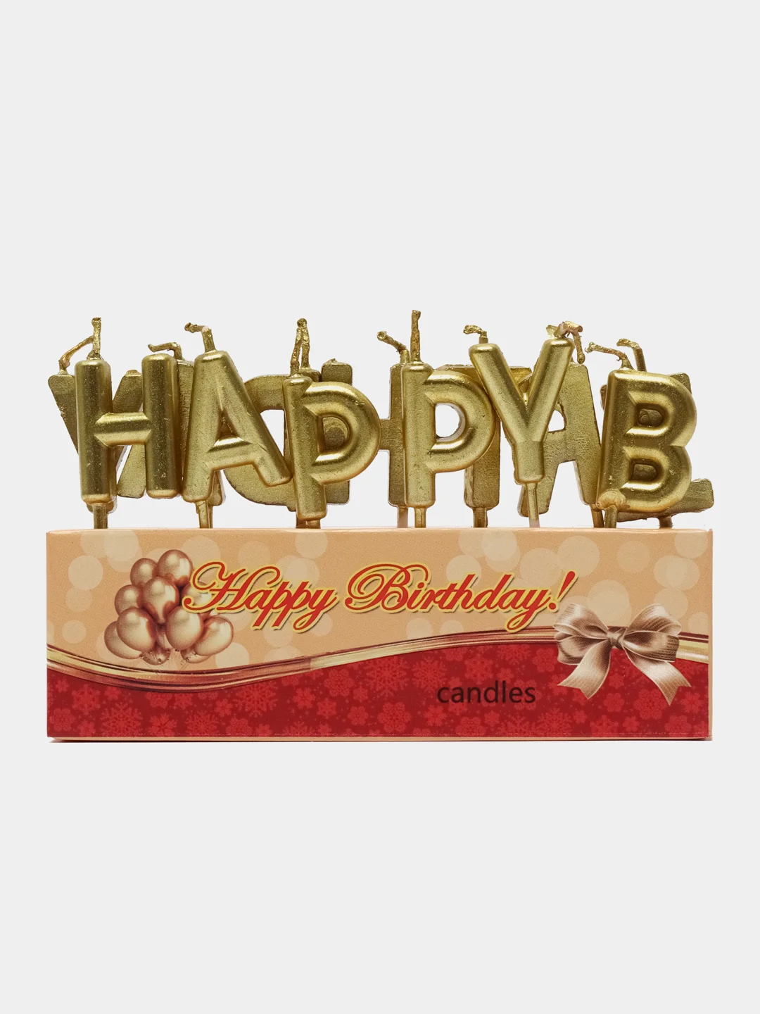 Золотой свечи для торта Happy Birthday