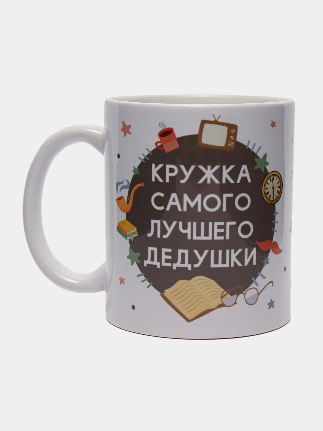 Бежевый кружка с принтом