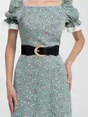 Черный пояс женский эластичный, широкий, с металлической плетеной пряжкой, 3 цвета